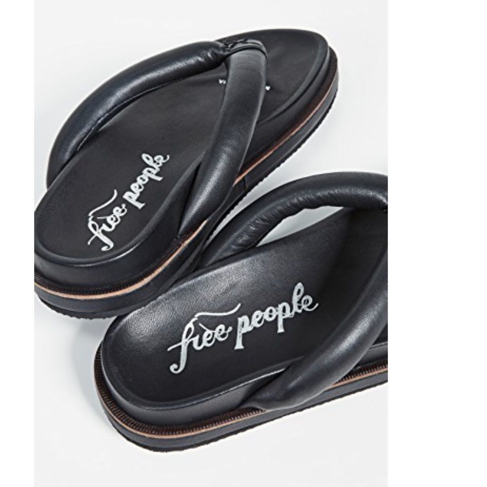 NWT Free People Lena Footbed Sandals In Black - Picture 6 of 10